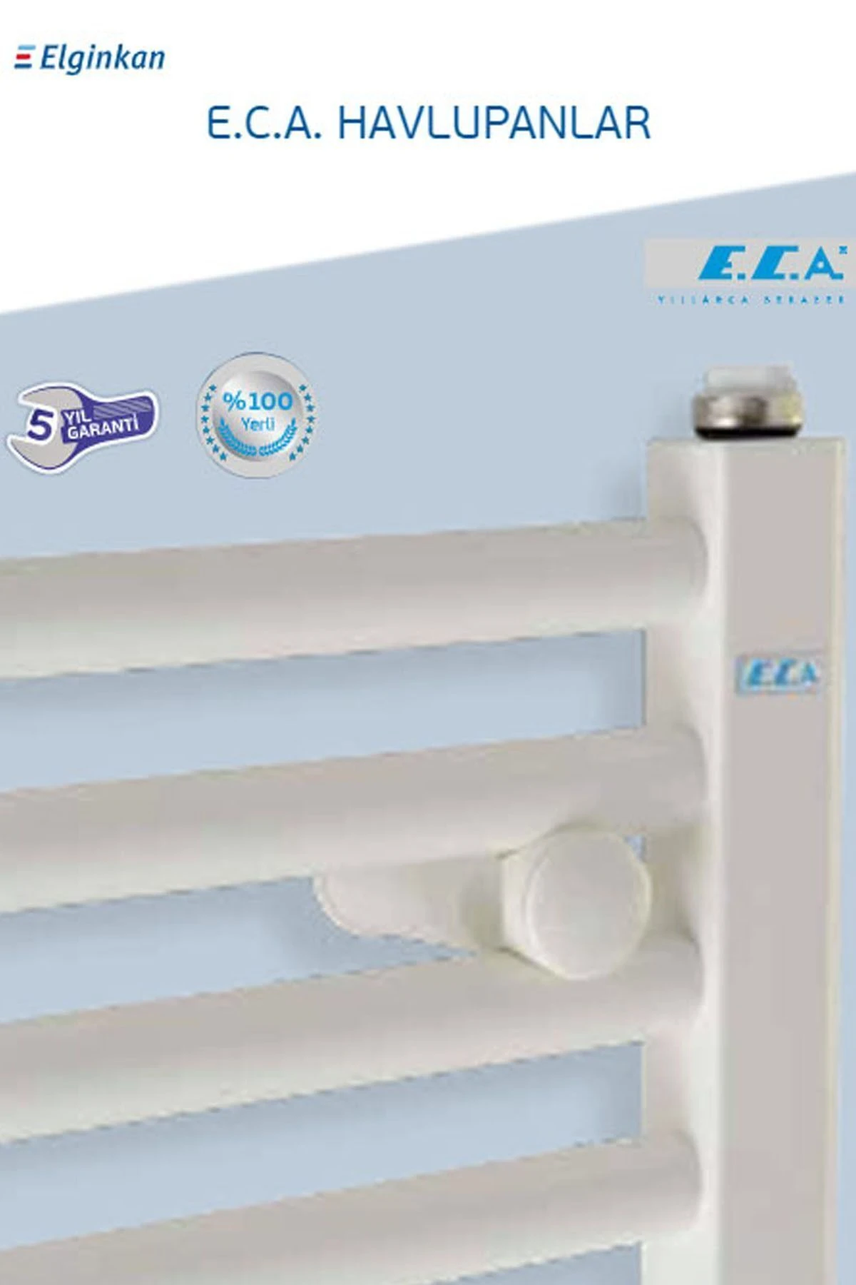 5/7 Düz Havlupan Beyaz Havlu Kurutucu Radyatör Banyopan