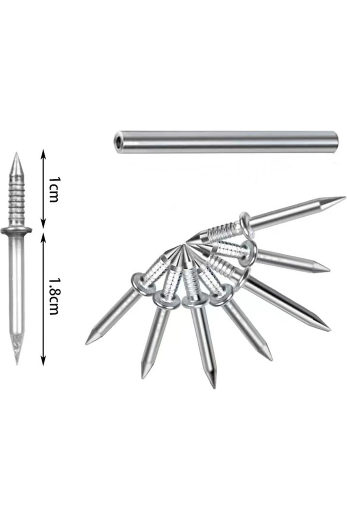 Çift Yönlü Çelik Paslanmaz Pervaz, Süpürgelik, Duvar ve Alçıpan Çivisi 100 Adet