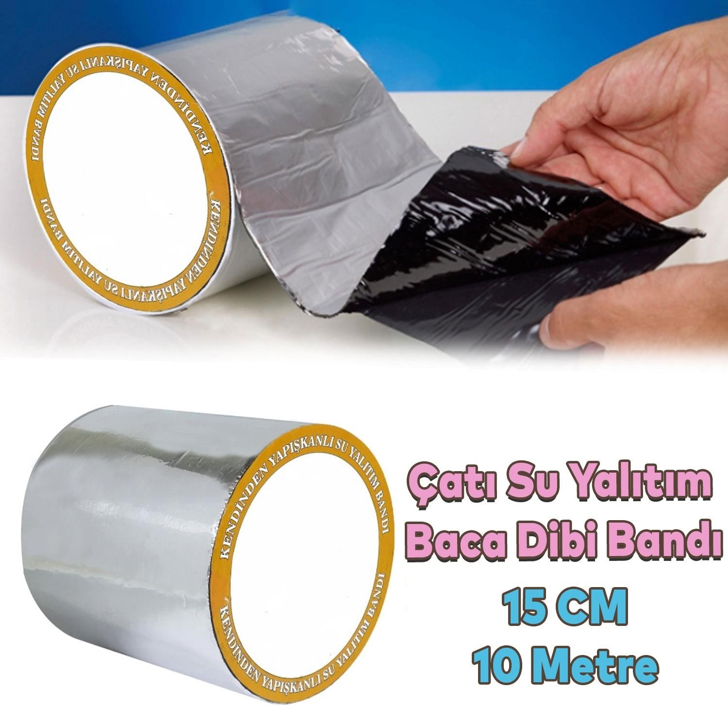 Çatı Yalıtım Baca Dibi Bandı Folyolu Ses Su Yalıtım Bant Bandı 15 cm x 10 mt