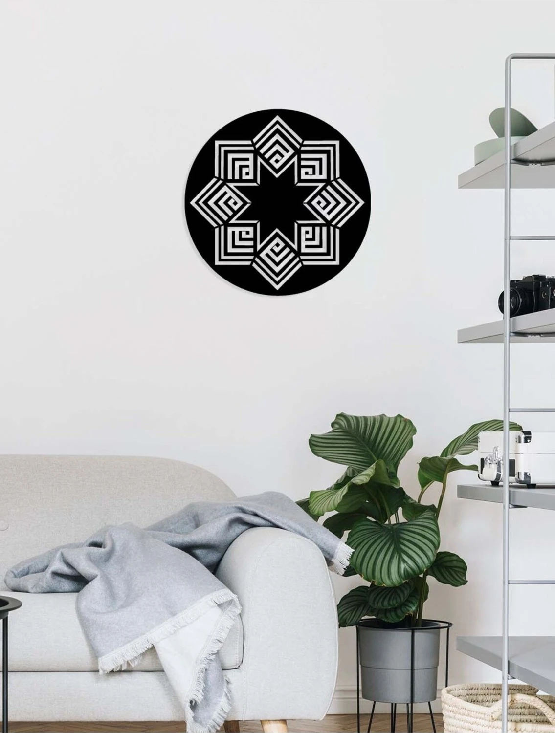 -Allah Islami Metal Tablo - Islami Ev Dekorasyonu - Dini Duvar Tabloları - 60 X 60 - Cm - Sıyah-Islm-139