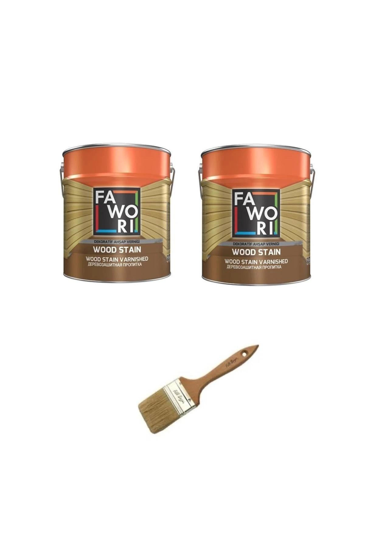 Dekoratif Ahşap Verniği 2,5 Litre 2 Adet + Fırça