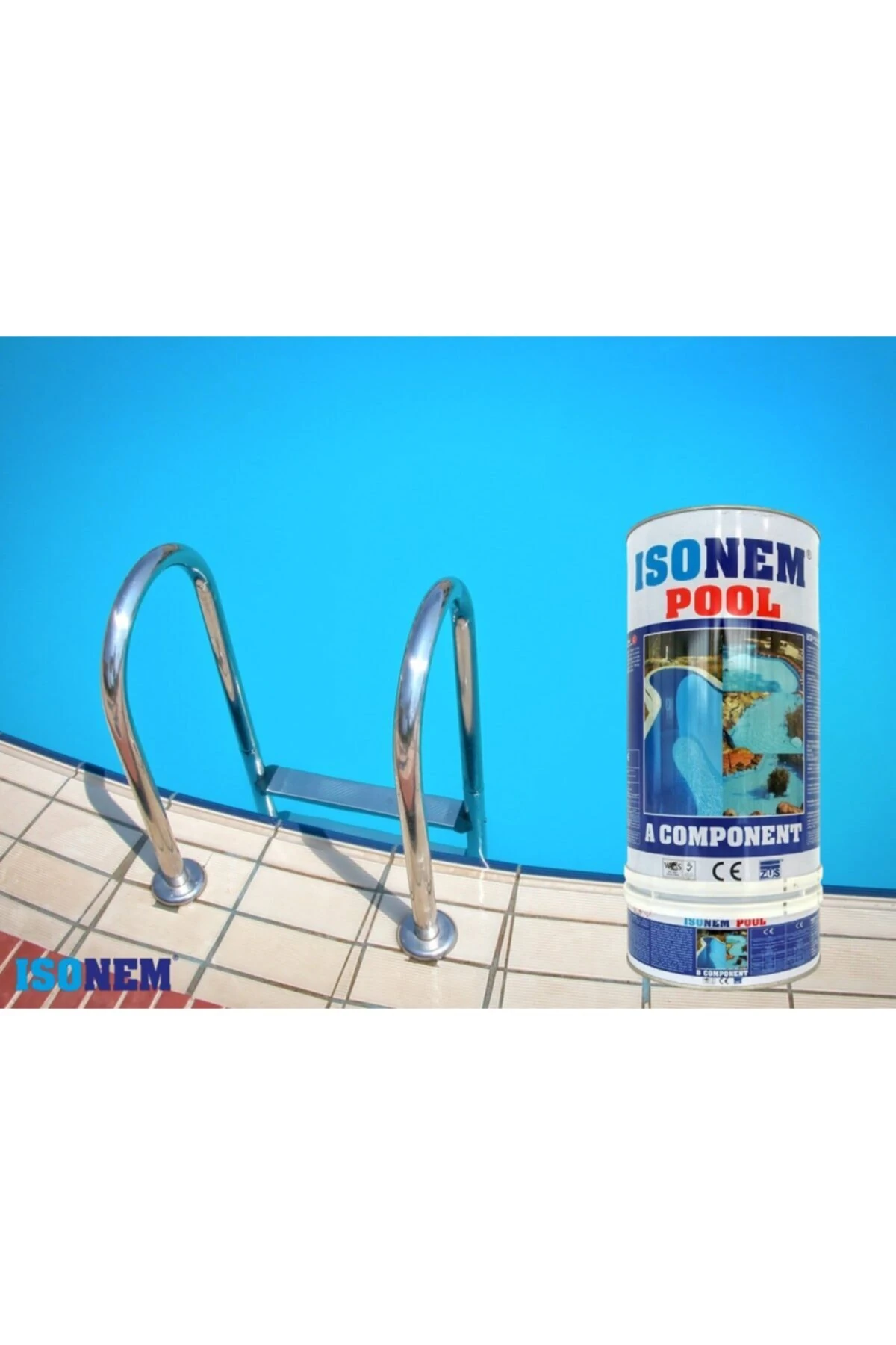 Pool Havuz Boyası 4+0,5 Kg = 4,5 Kg Renk : Mavi Çift Kompenatlı