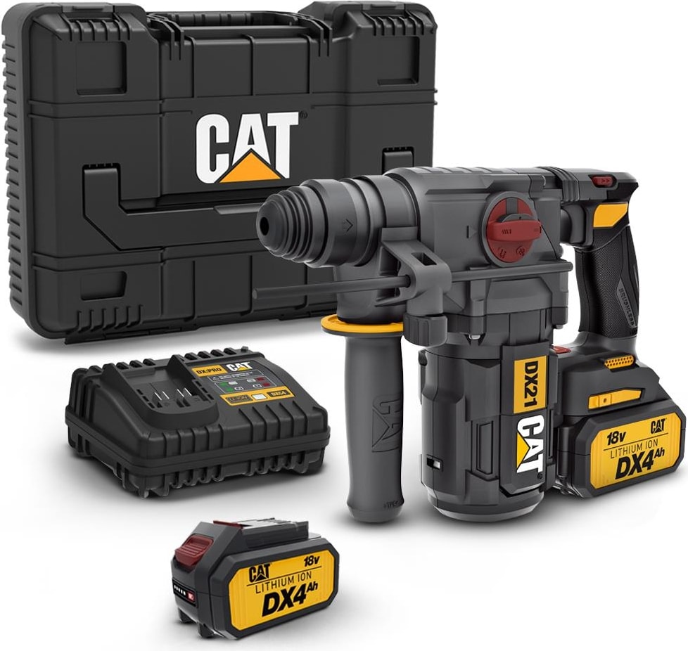 CAT DX21 18VOLT 4.0AH 2.2j Li-Ion Çift Akülü Şarjlı Kömürsüz Profesyonel Sds-Plus Pnömatik Kırıcı/delici