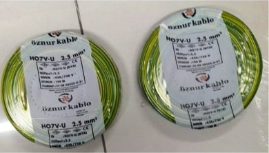 2,5 Mm Nya Kablo Tek Damar Sarıyeşil 25 Metre