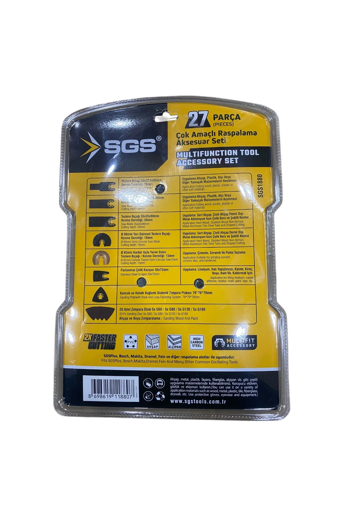 sgs Kesici Raspalama aksesuar uç seti 27 parça