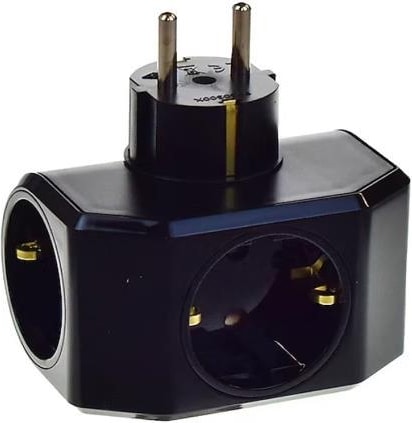 Yonca Plus 3'lü Çocuk Korumalı Topraklı Fiş Priz Siyah