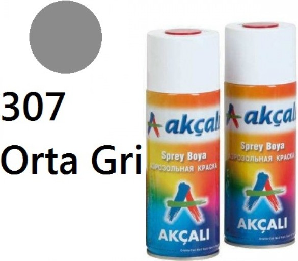 Orta Gri Solvent Bazlı Akrilik Sprey Boya 400 Ml. Made İn Italy 307