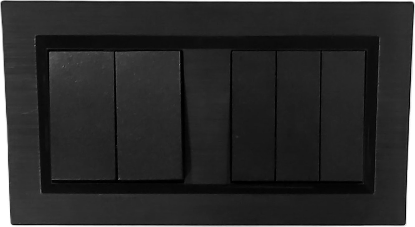 Quantum Siyah Komütatör (İkili Anahtar)+3'Lü Anahtar 2'li Set (ovivo)