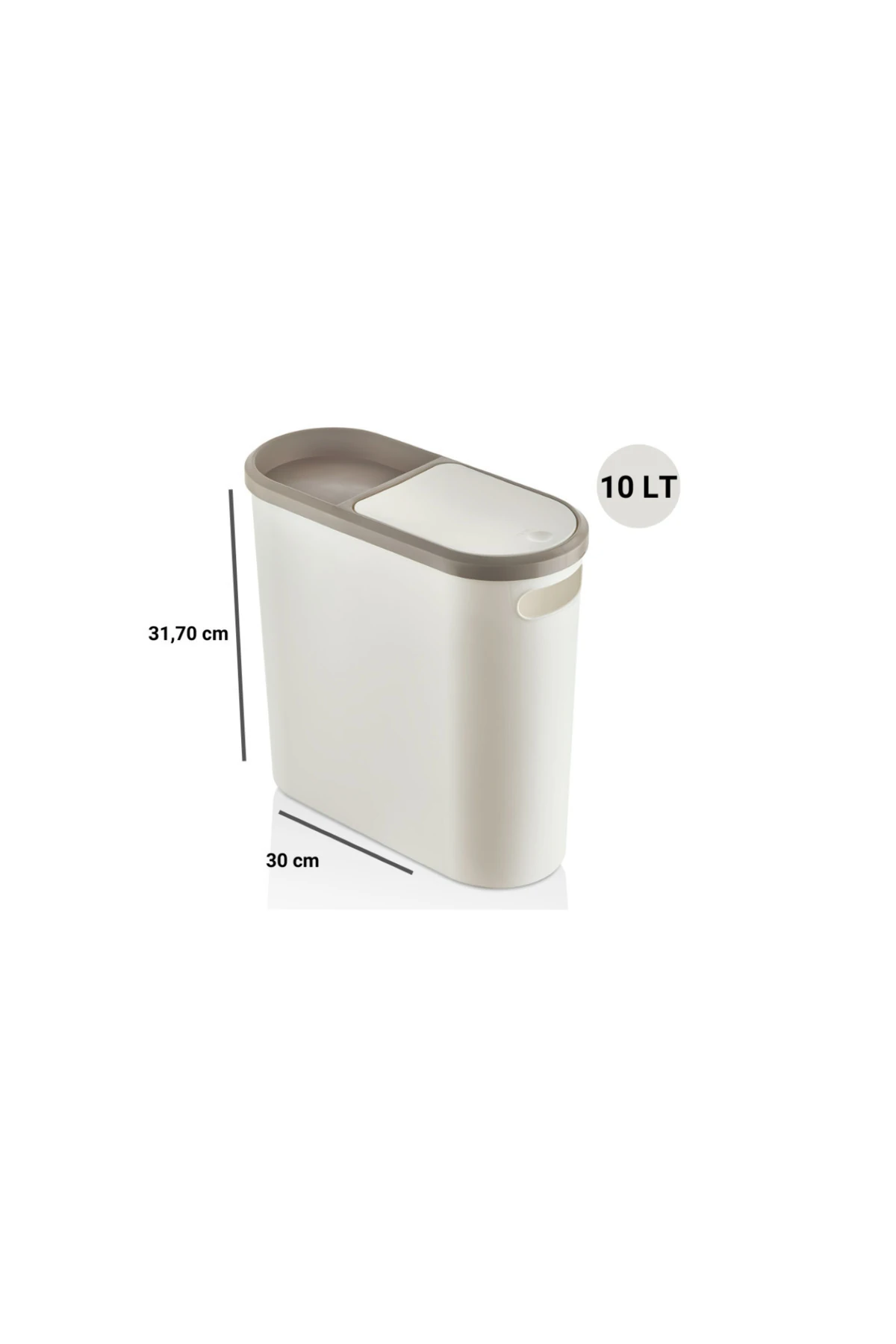 10 lt Kups Banyo,Ofis,Mutfak Çöp Kovası (GRİ)