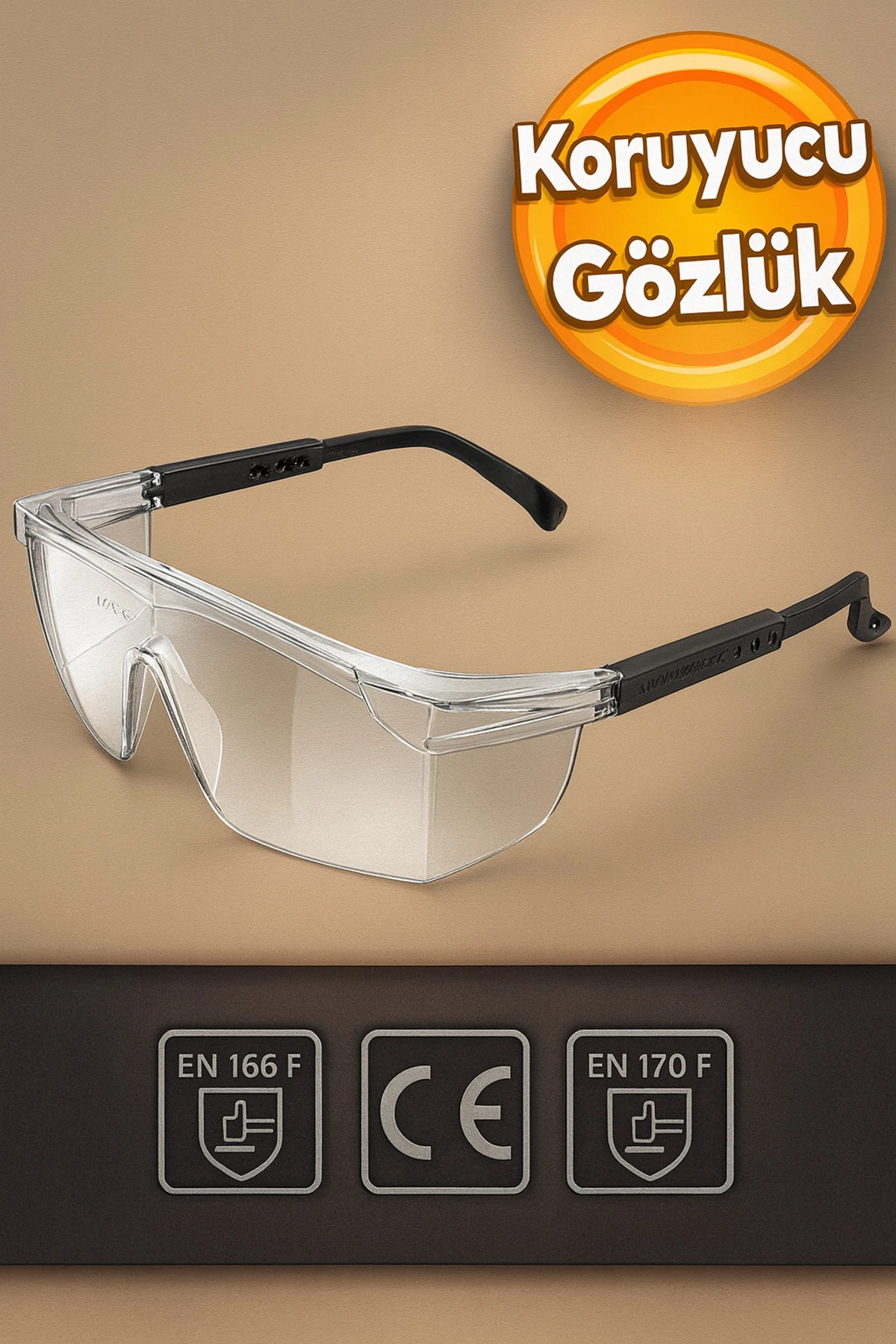 Iş Güvenlik Güvenliği Gözlüğü Deney Laboratuvar Labaratuvar Koruyucu Gözlük Şeffaf Ürünleri