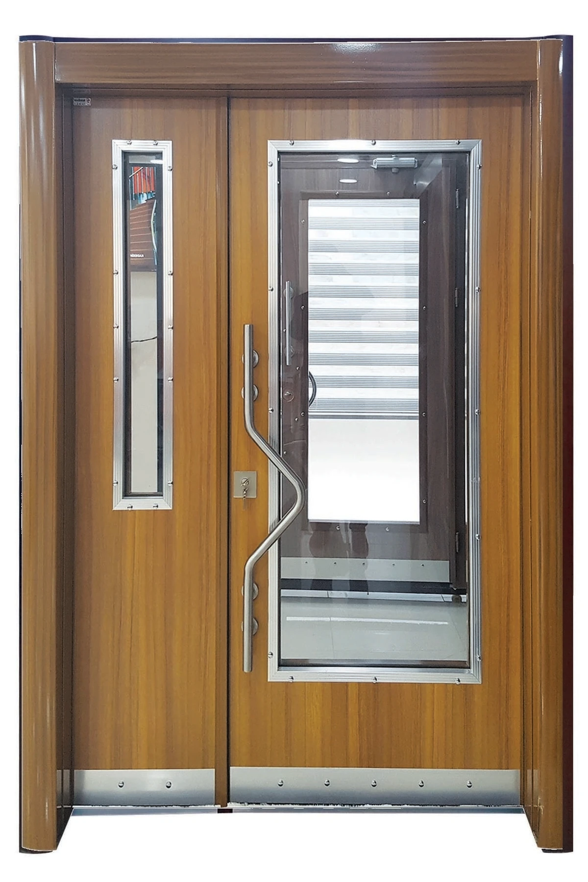 Çelik Kapı Fiyatları Eskitme Model Apartman Kapısı, Dış Mekan Çelik Kapı, Villa Kapısı Sol Açılım