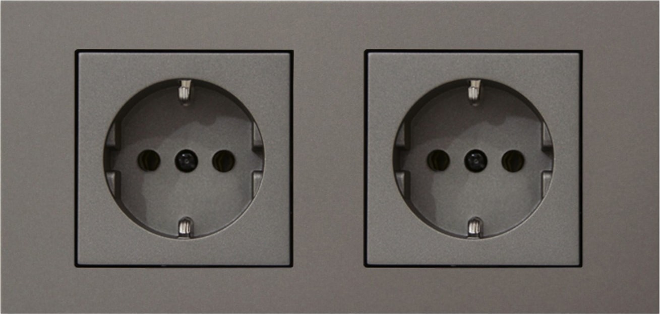 Grano Antrasit 2'li Set Topraklı Priz + Topraklı Priz