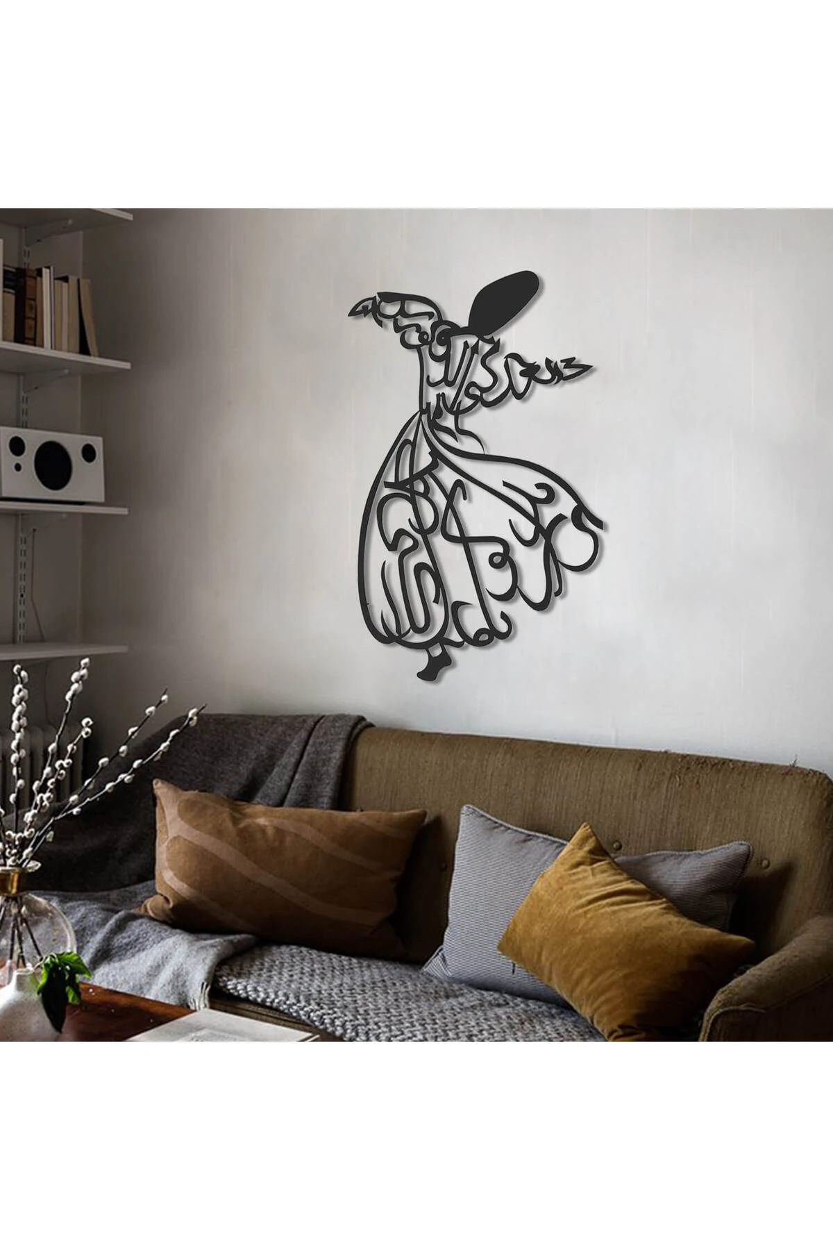 Semazen Metal İslami Duvar Tablosu -Ya olduğun gibi görün, ya da göründüğün gibi ol- Mevlana WAM025