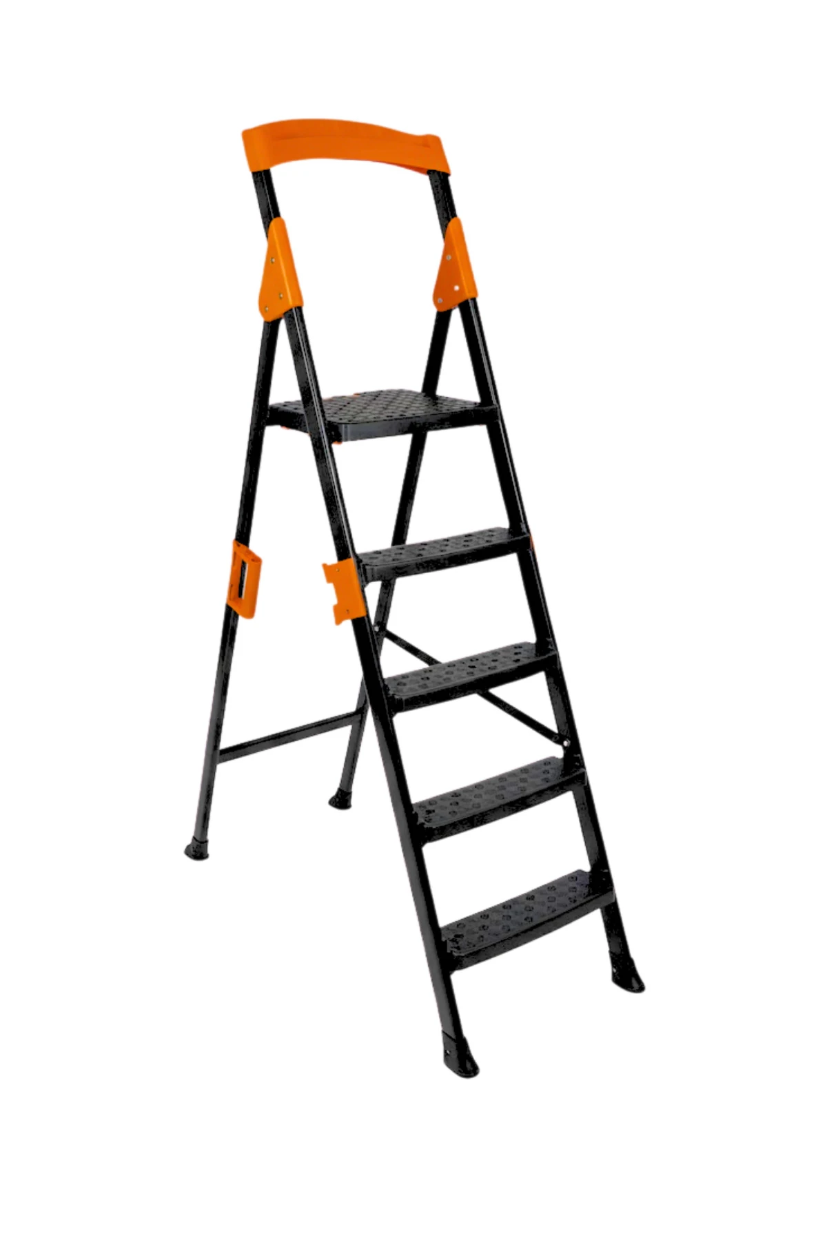 Primo 4+1 Basamaklı Katlanır Merdiven | Ev Tipi Kaymaz Plastik Geniş Basamaklı 4+1 Merdiven