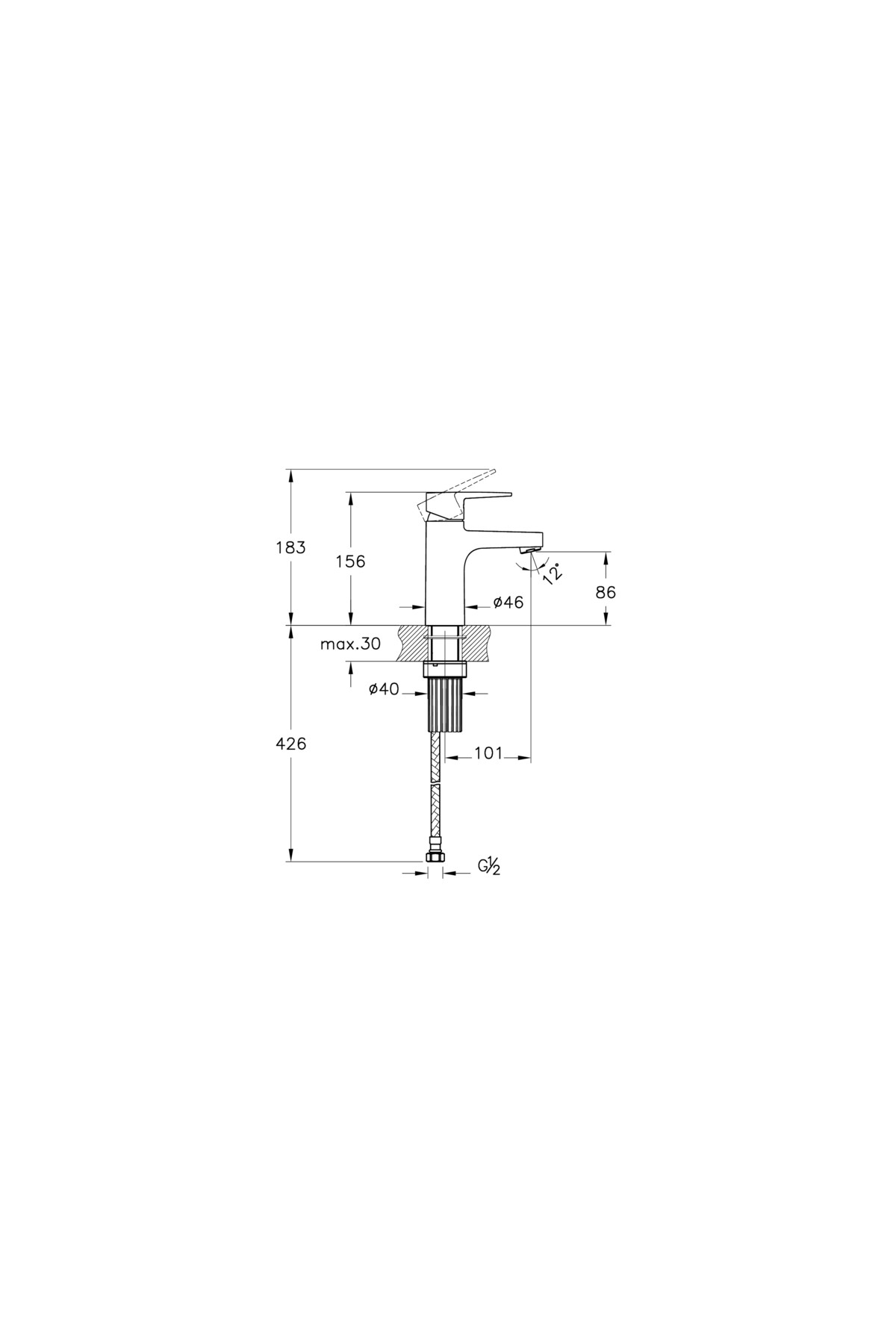 Shift T30 A43688 Lavabo Bataryası, Krom