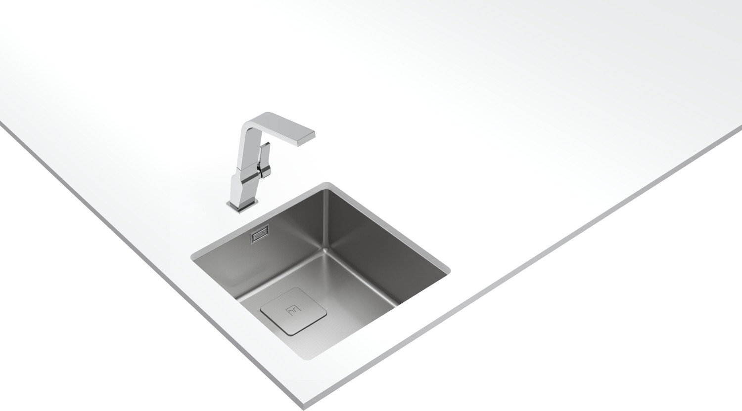 - Flexlınea Pureclean RS15 40.40 - Ankastre/tezgaha Sıfır/tezgahaltı Eviye - Paslanmaz Çelik - 40 cm - 115000053