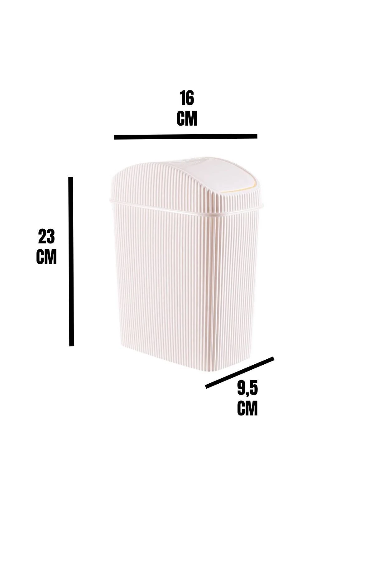 Mini Çöp Kovası, Mutfak, Banyo, Tuvalet, Ofis Çöp Kutusu Krem