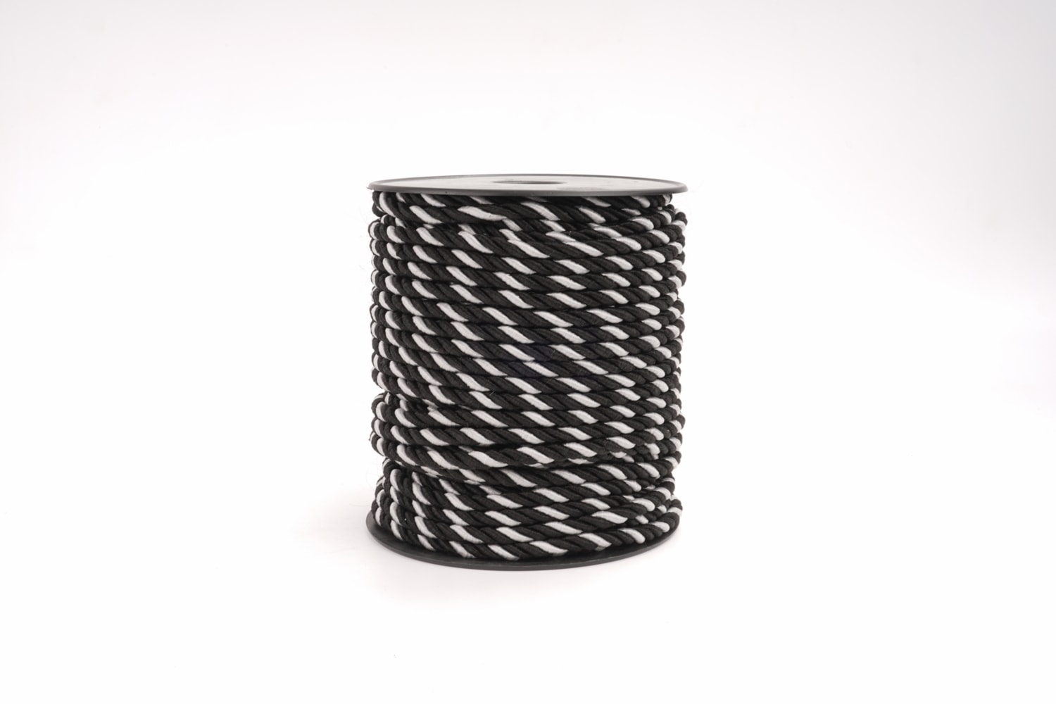 Polyester Kordon İp 10mm 50metre- Siyaha/Gümüş