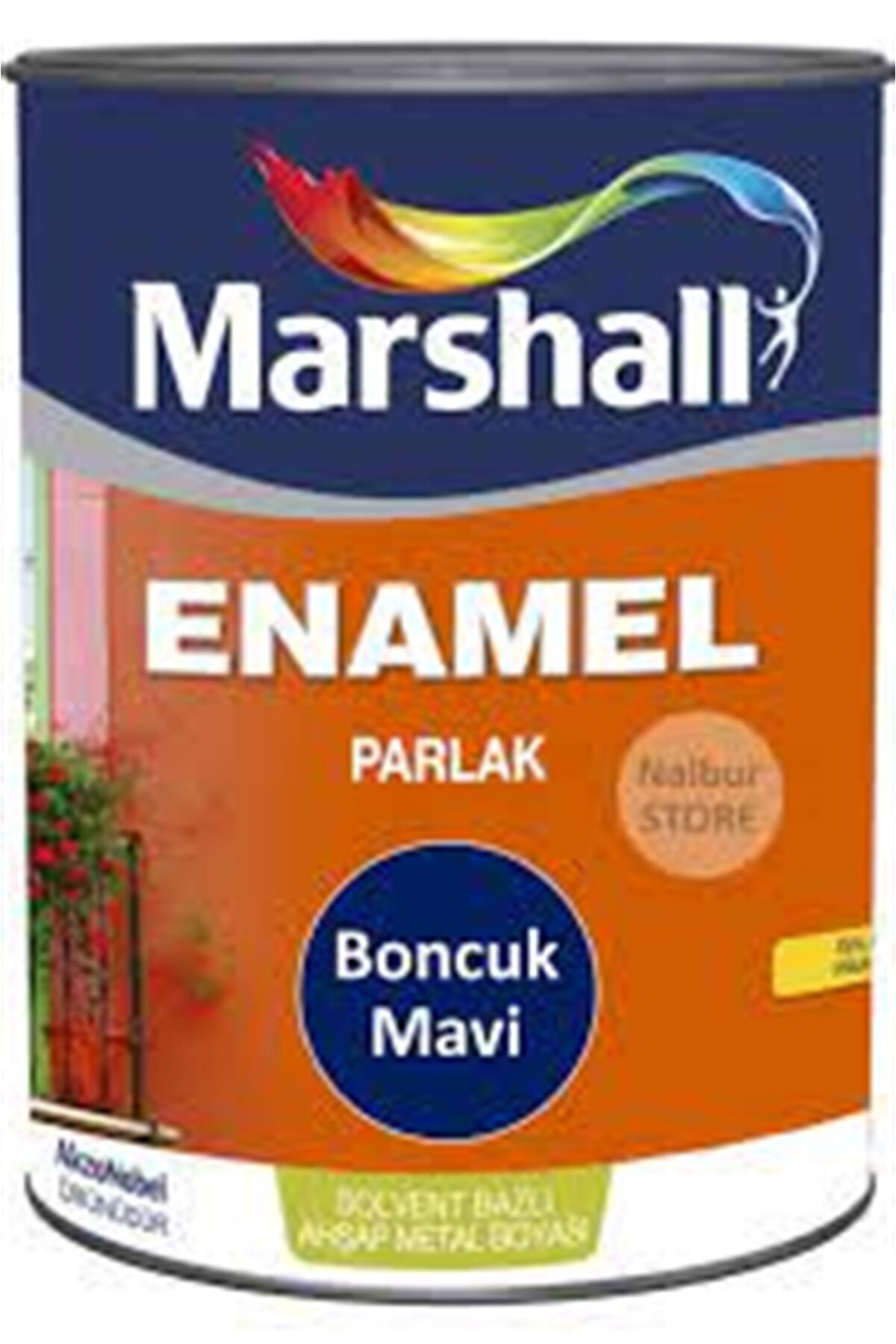 MARSHALL Enamel Solvent Bazlı Ahşap-metal Boyası Parlak Boncuk Mavi 0,75lt