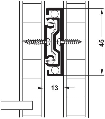 Frenli Bilyalı Teleskopik Ray 45mmx45cm