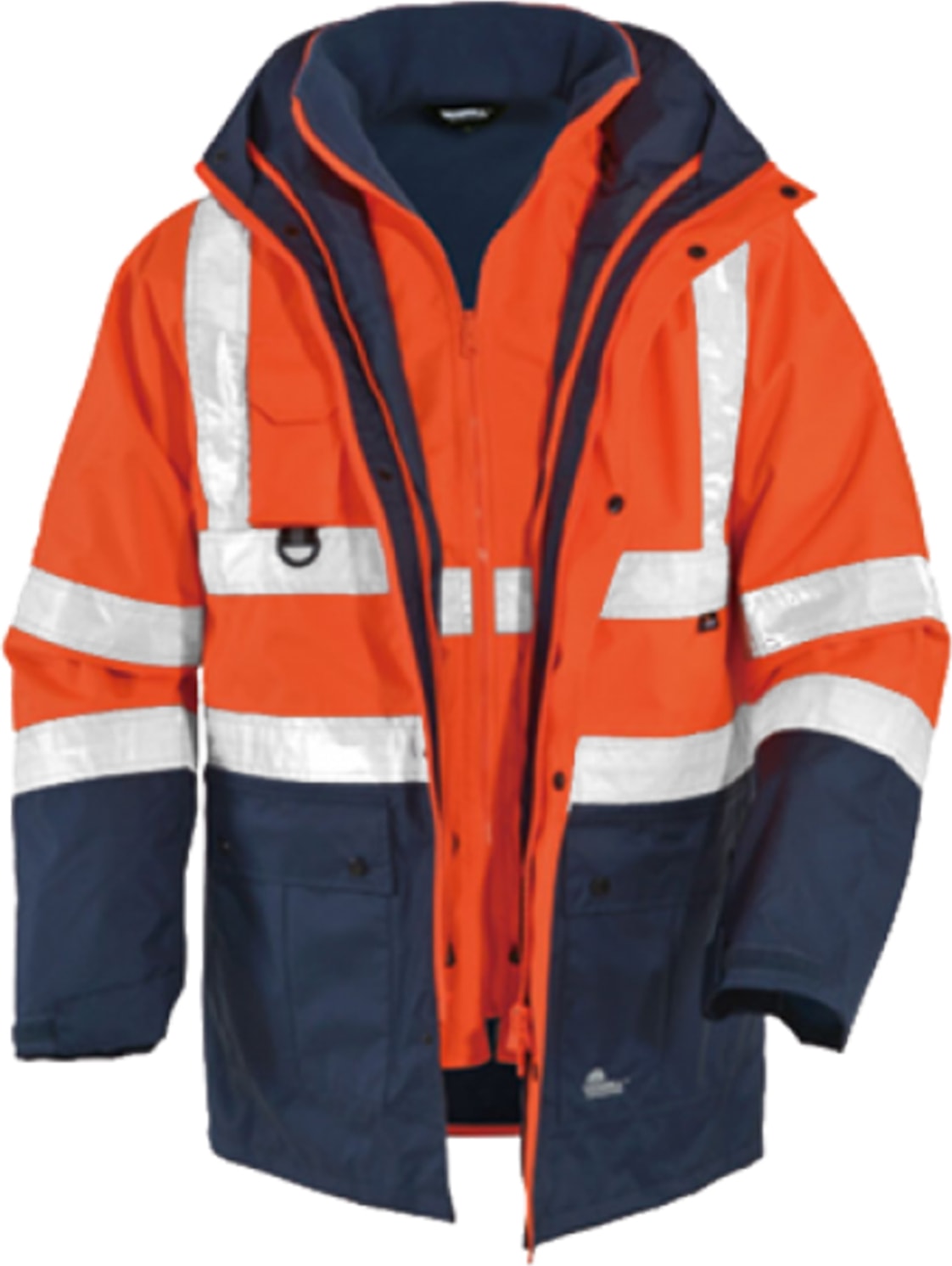 Junıor 5 Parça İçi Çıkmalı Parka Turuncu/Lacivert