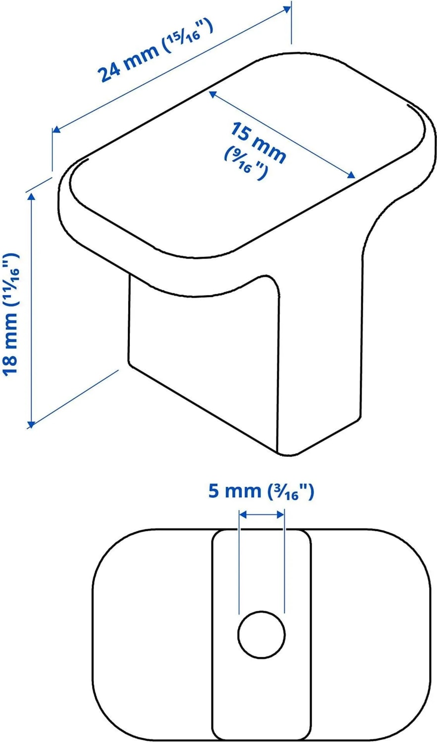 Hackas Topuz Antrasit 15 mm 2 Adet