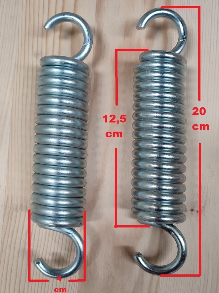 7 mm Çelik 2li Salıncak Yayı - Ekstra Uzun - 17 Boğum - 20 cm - Galvanizli - Düz Kancalı