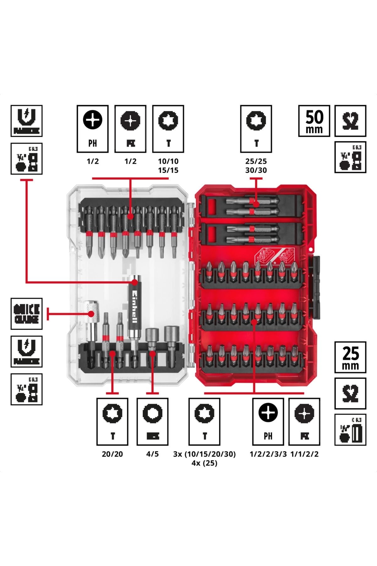 vidalama uç seti 42 parça M-CASE kutu - 49118953