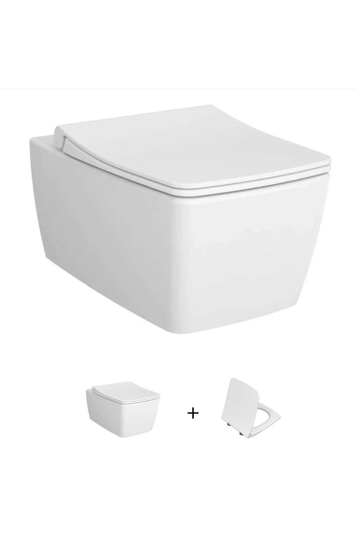 Metropole Rim-Ex Kanlasız Asma Klozet + Duroplast Slim Yavaş Kapanan Klozet Kapağı SET