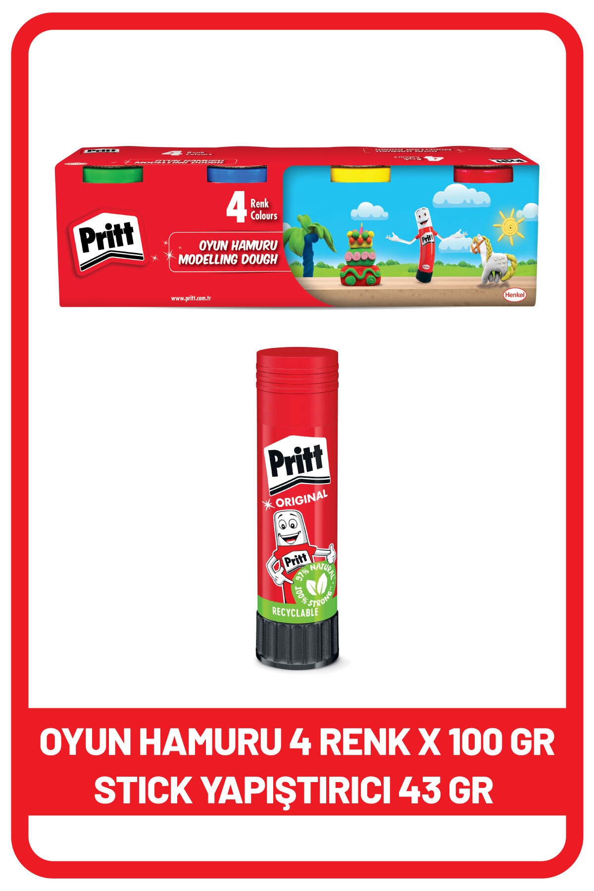 Stick 43 gr Shrink Oyun Hamuru 4 Renk X 100 gr