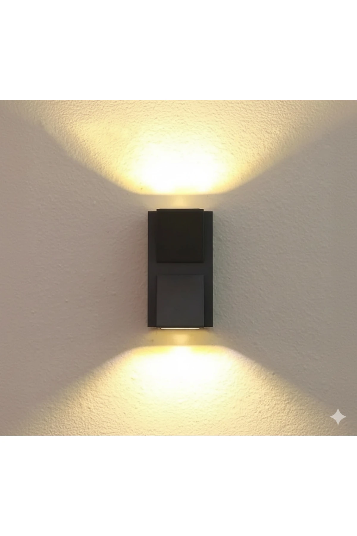 Duru Siyah Kasa Günışığı Ledli Dekoratif Anahtarlı Pilli Aplik