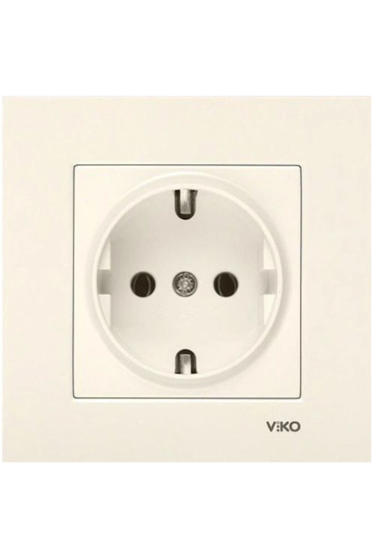 Karre Topraklı Krem Priz (çerçeveli) 12 Adet