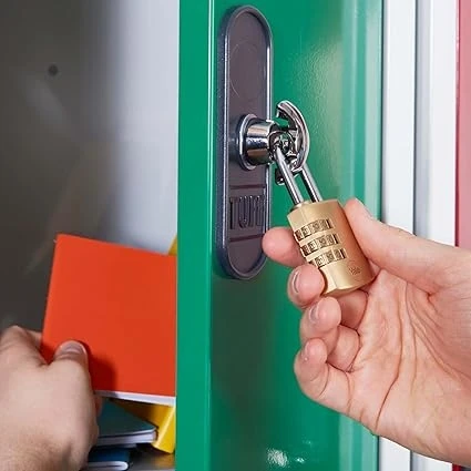 Y150B/22/120/2-22MM Şifreli Pirinç Asma Kilit 2'li Set - Standart Koruma - Çelik Halka - 3 Haneli Şifre