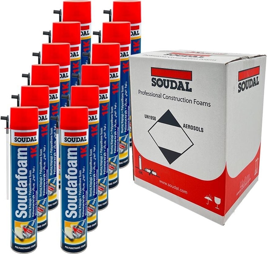 Soudafoam 1k Poliüretan Montaj Köpük 600 Gr. - 12'li Paket
