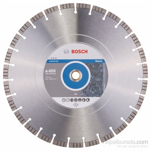 BOSCH - Best Serisi Taş İçin Elmas Kesme Diski - 400 X 20,00+25,40 X 3,2 X 12 Mm