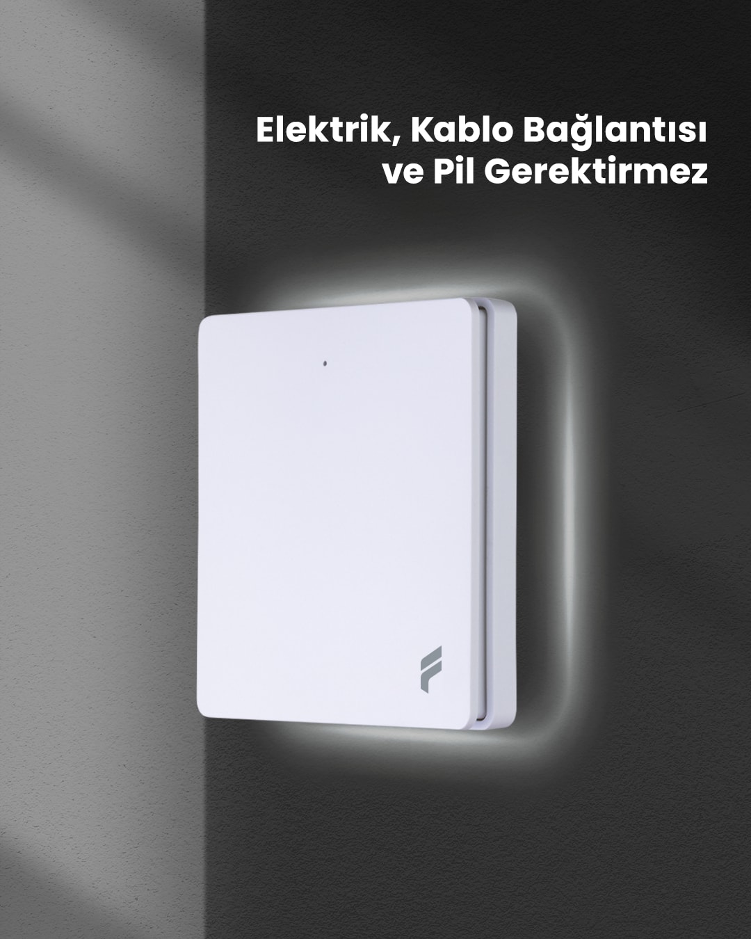 2 Adet Kablosuz Tekli Duvar Anahtarı-Kendinden Enerjili ve 1 Adet Akıllı Kablosuz Anahtar Alıcısı Seti
