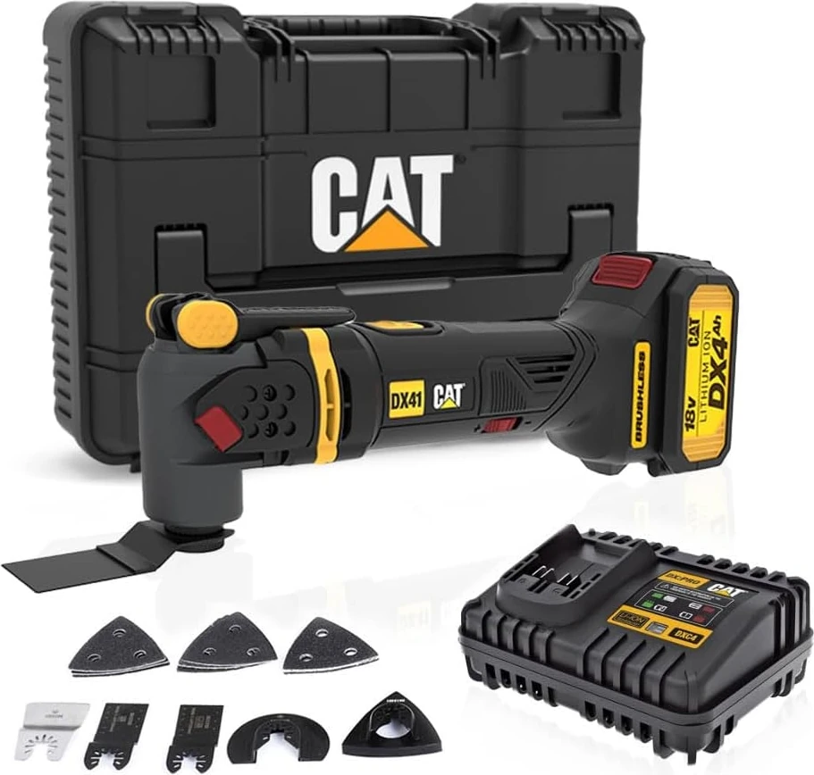 DX41 18VOLT/4.0AH Li-Ion Tek Akülü Kömürsüz Profesyonel Çok Amaçlı Devir Ayarlı Raspalama+14 Adet Aksesuar