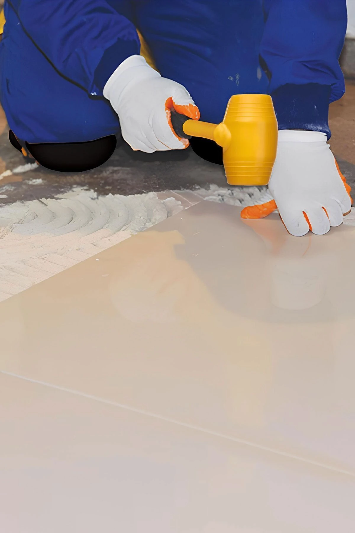 PVS Tokmak Fayans Fayansçı Tokmağı Çekiç Seramik Karo Döşeme Parke Tadilat 50 lik Sarı Siyah