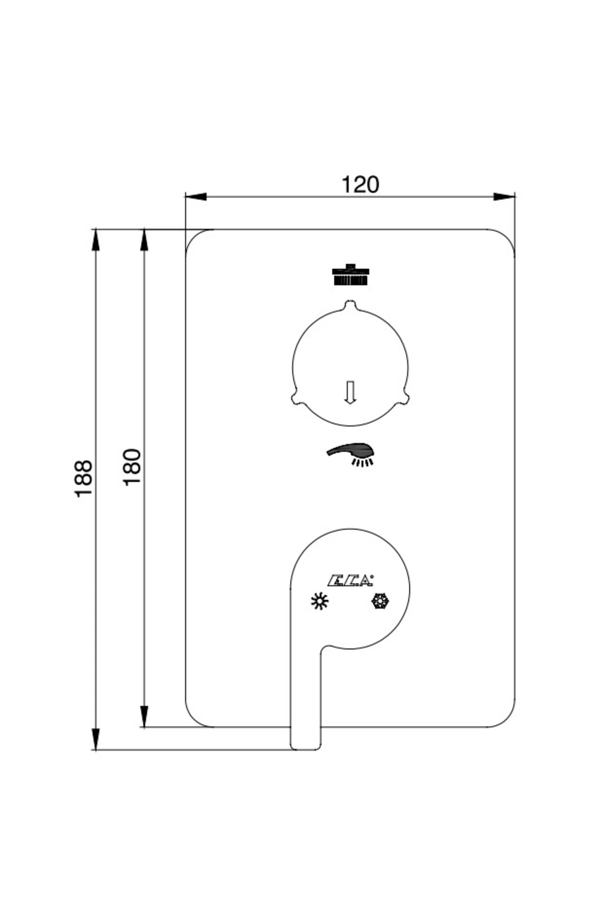 İcon Ankastre Banyo Bataryası Sıva Üstü 2 Yollu 102167231H-KDE