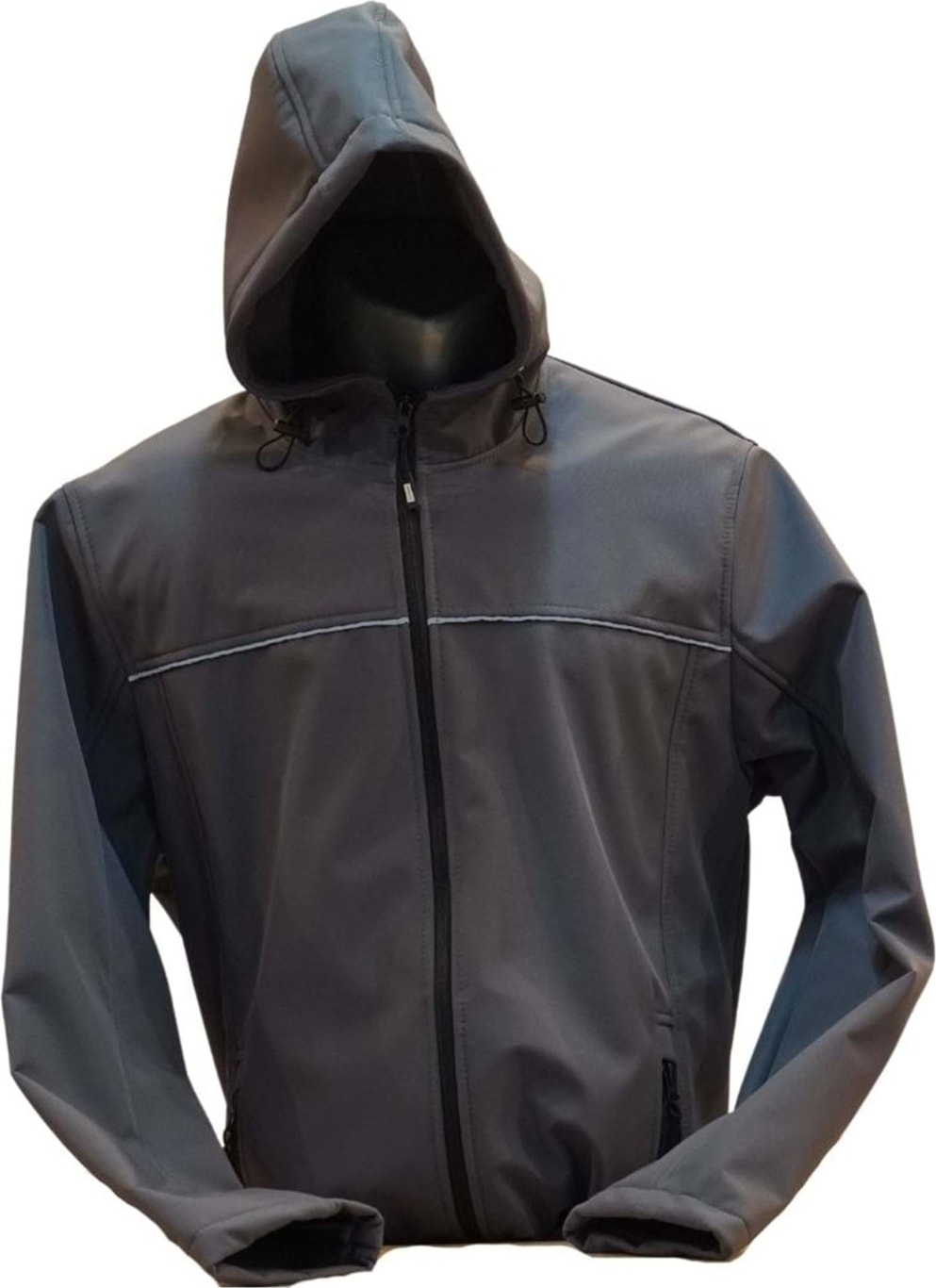Softshell Kapşonlu Mont - Füme - Xl