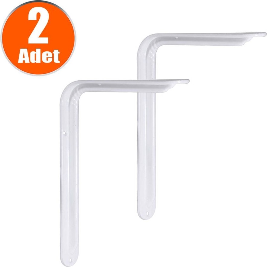 Raf Altı Ayak Raf Tutucu L Demir 23 x 29 cm Beyaz Montaj Aparatı (2 Adet)