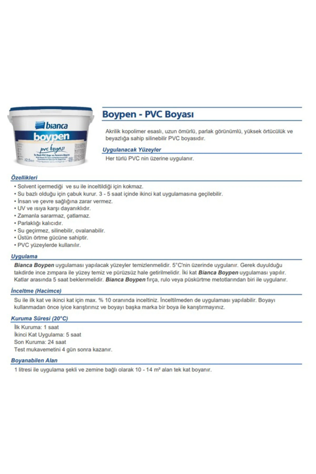 Boypen Pvc Boyası Koyu Renk Kartela 2024