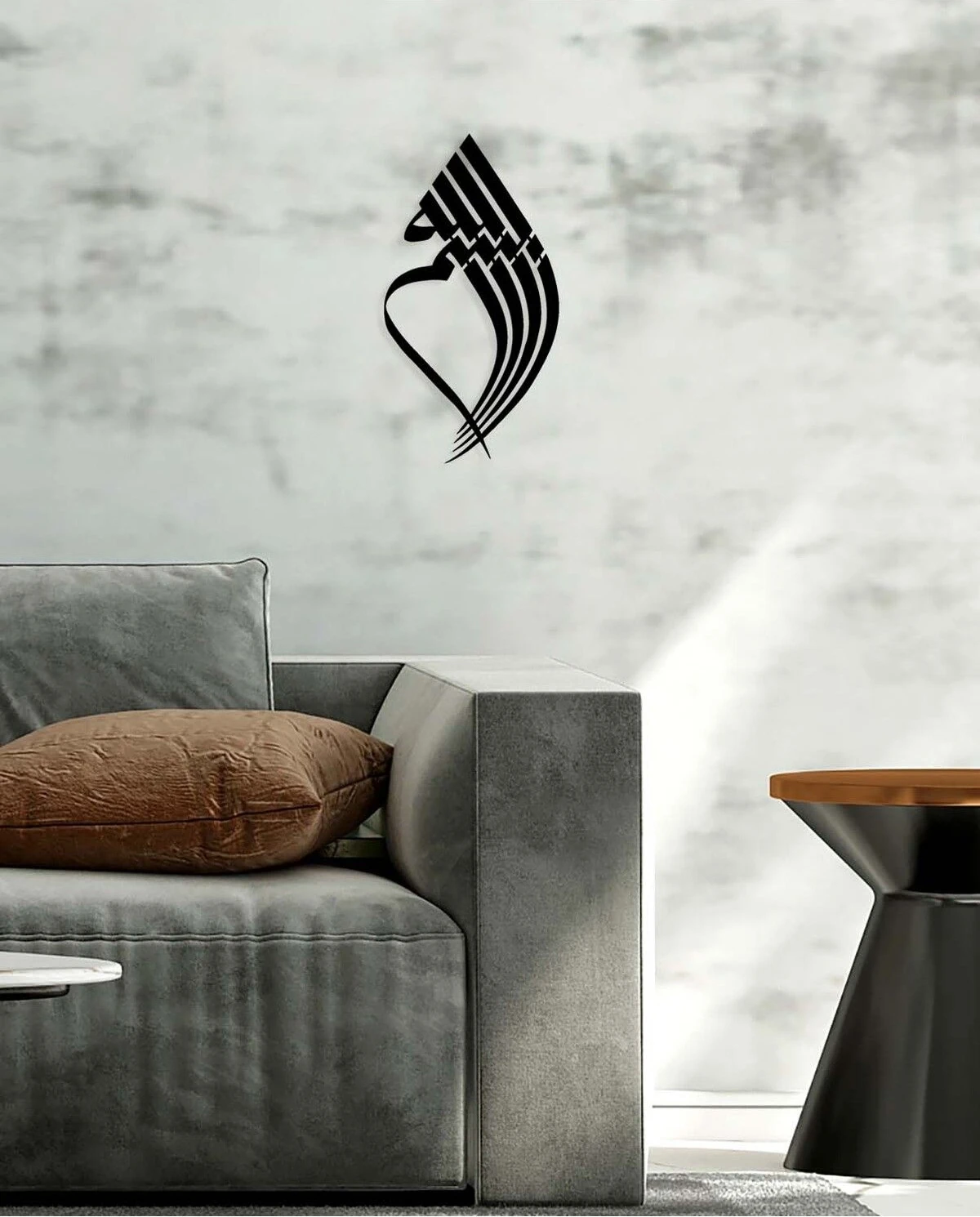 -Bismillah Islami Metal Tablo - Islami Ev Dekorasyonu - Dini Duvar Tabloları - 32 X 60 - Cm - Sıyah-Islm-073