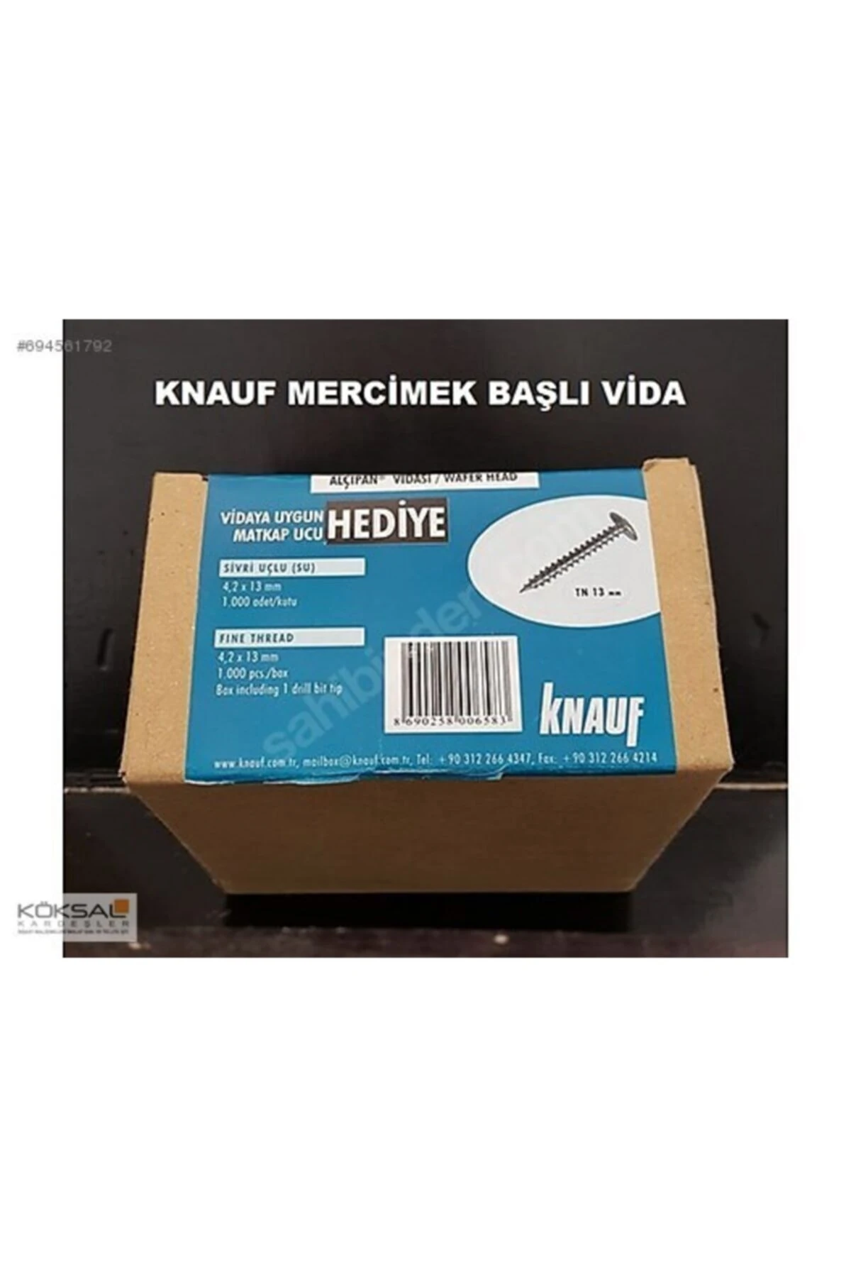 Alçıpan Vidası Sivri Uçlu 25 mm 1000 Adet