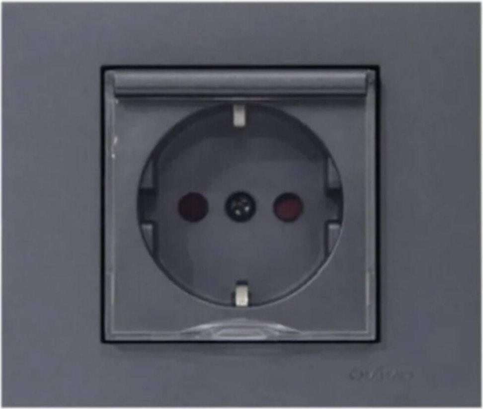 Grano Füme Kapaklı Topraklı Priz Çerçeveli