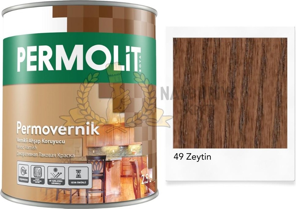 Vernikli Ahşap Koruyucu Boya Zeytin 2.5 Lt.