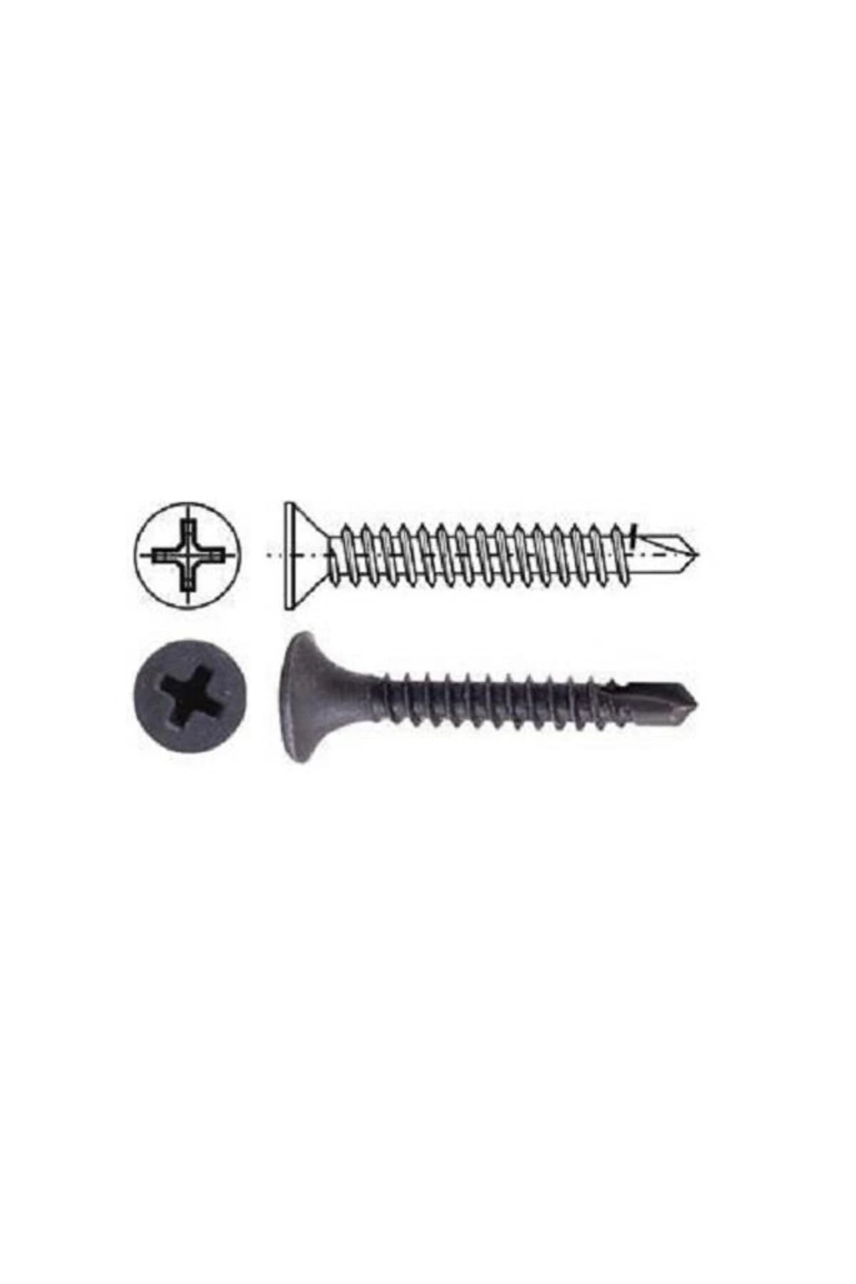 Matkap Uçlu Alçıpan Vidası 3.5x45mm Siyah 500 Adet