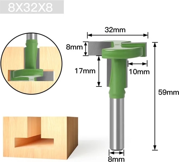 8X32X8 1 Adet Set 8mm Shank T Yuvası Yönlendirici Bit Düz Kenar Planya Freze Kesici Kesme Ahşap Ağaç Işleme Kolu (Yurt Dışından)