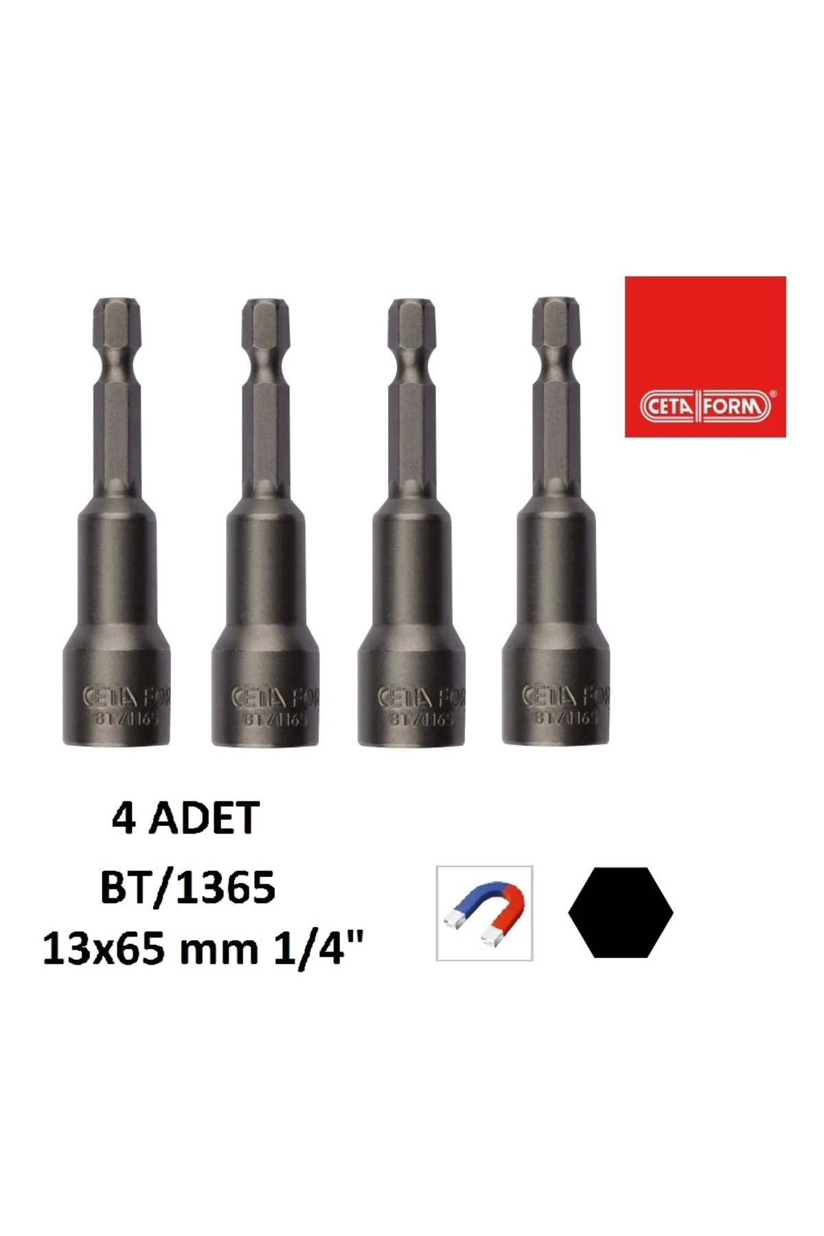 Bt/1365 Manyetik Lokma Uç 13-65 Mm ( 4 Adet )