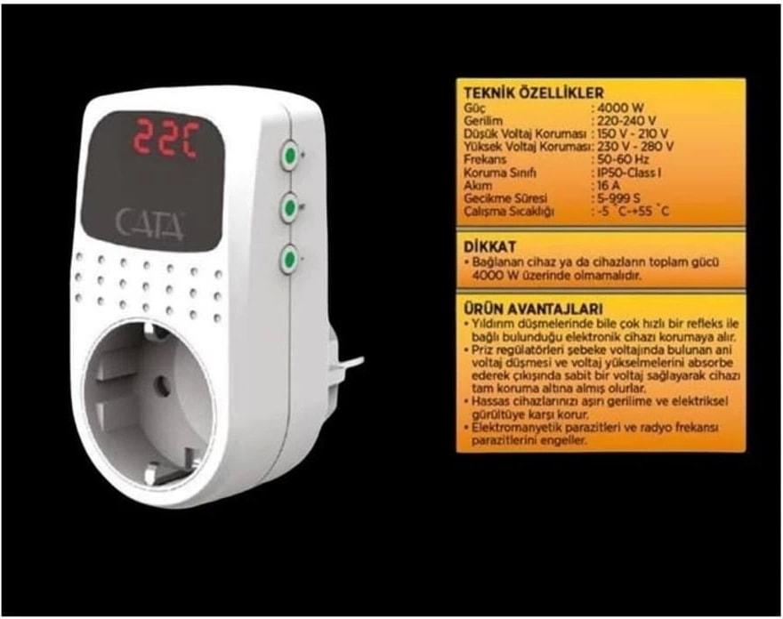 Akım Korumalı Priz Regülatör CT-9187